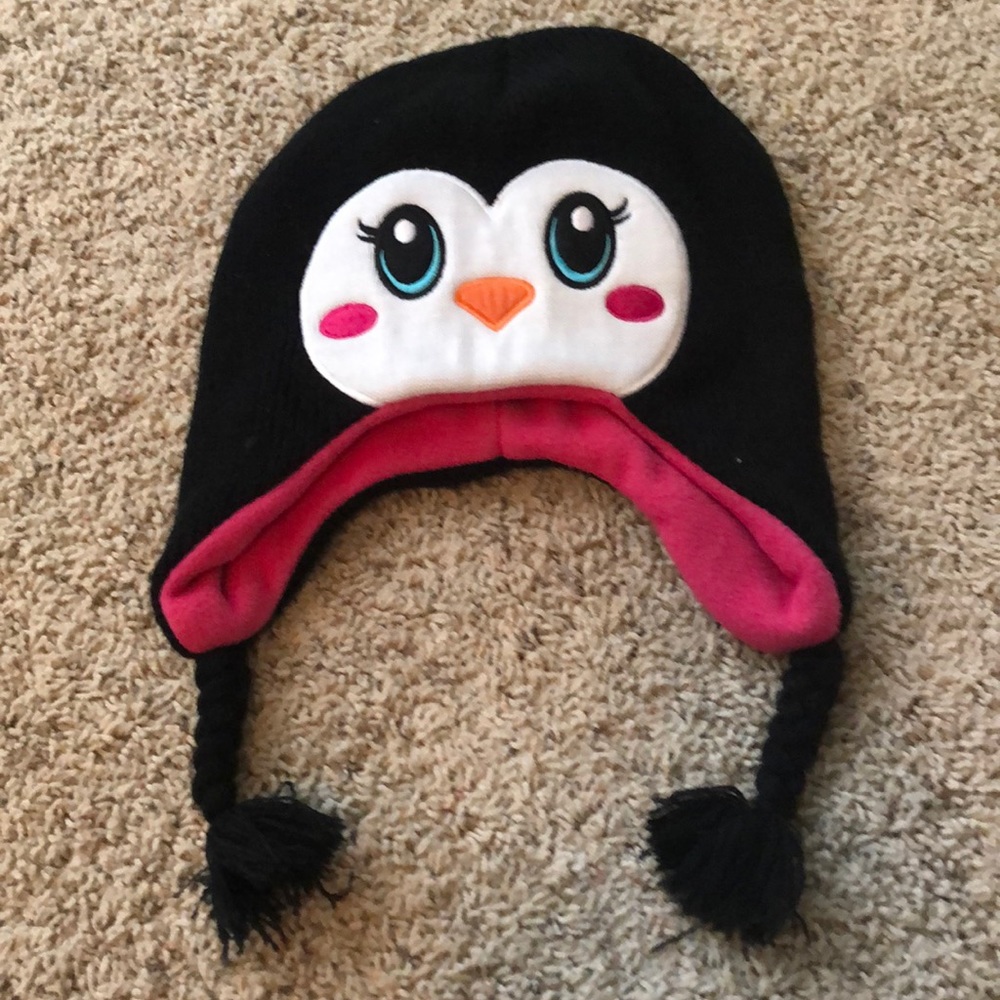 Girls Penguin fleece hat
